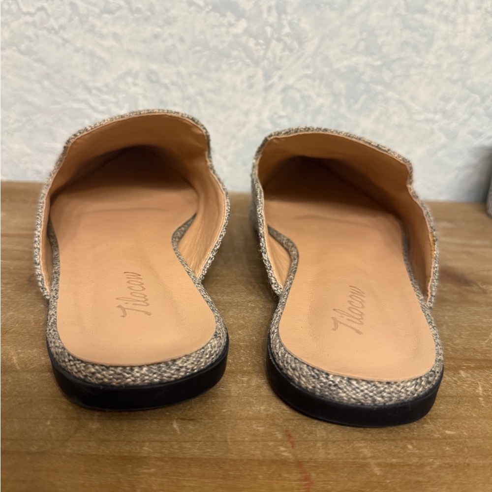 Women's  Tilocow  Gray Burlap Slip-On Flats/mule shoes Sz 8.5 - Picture 7 of 8